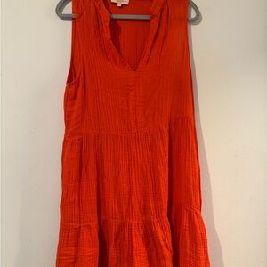 Vibrant Red Sleeveless Dress
